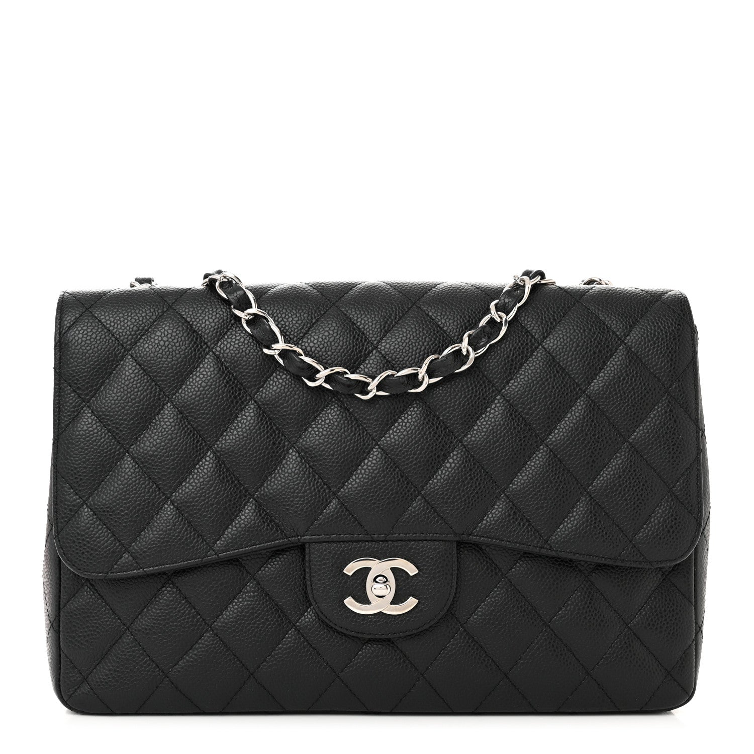 Chanel Caviar Quilted Jumbo Single Flap Black 1 of 12
