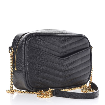 Saint Laurent Grain De Poudre Matelasse Monogram Mini Lou Camera Bag Black 3 of 10