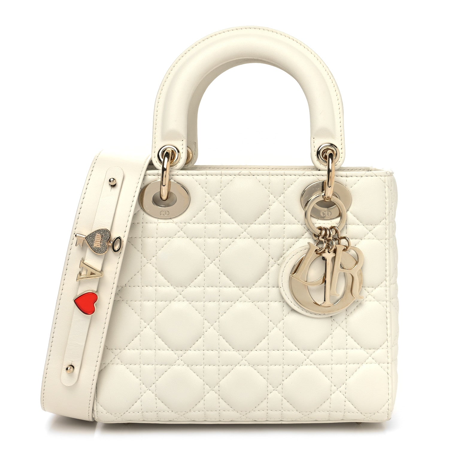 Christian Dior Lambskin Cannage Small My ABCDior Lady Dior White 1 of 13