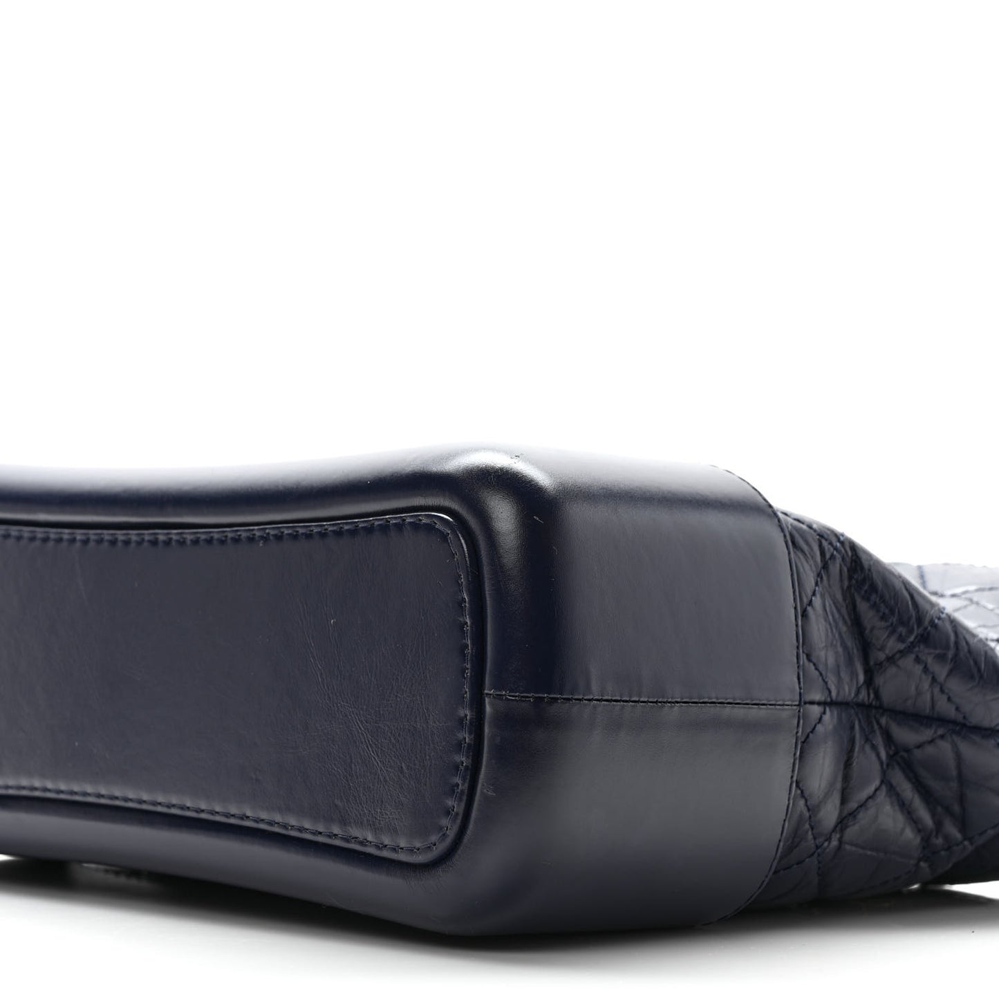 Aged Calfskin Quilted Medium Gabrielle Hobo Dark Navy Blue