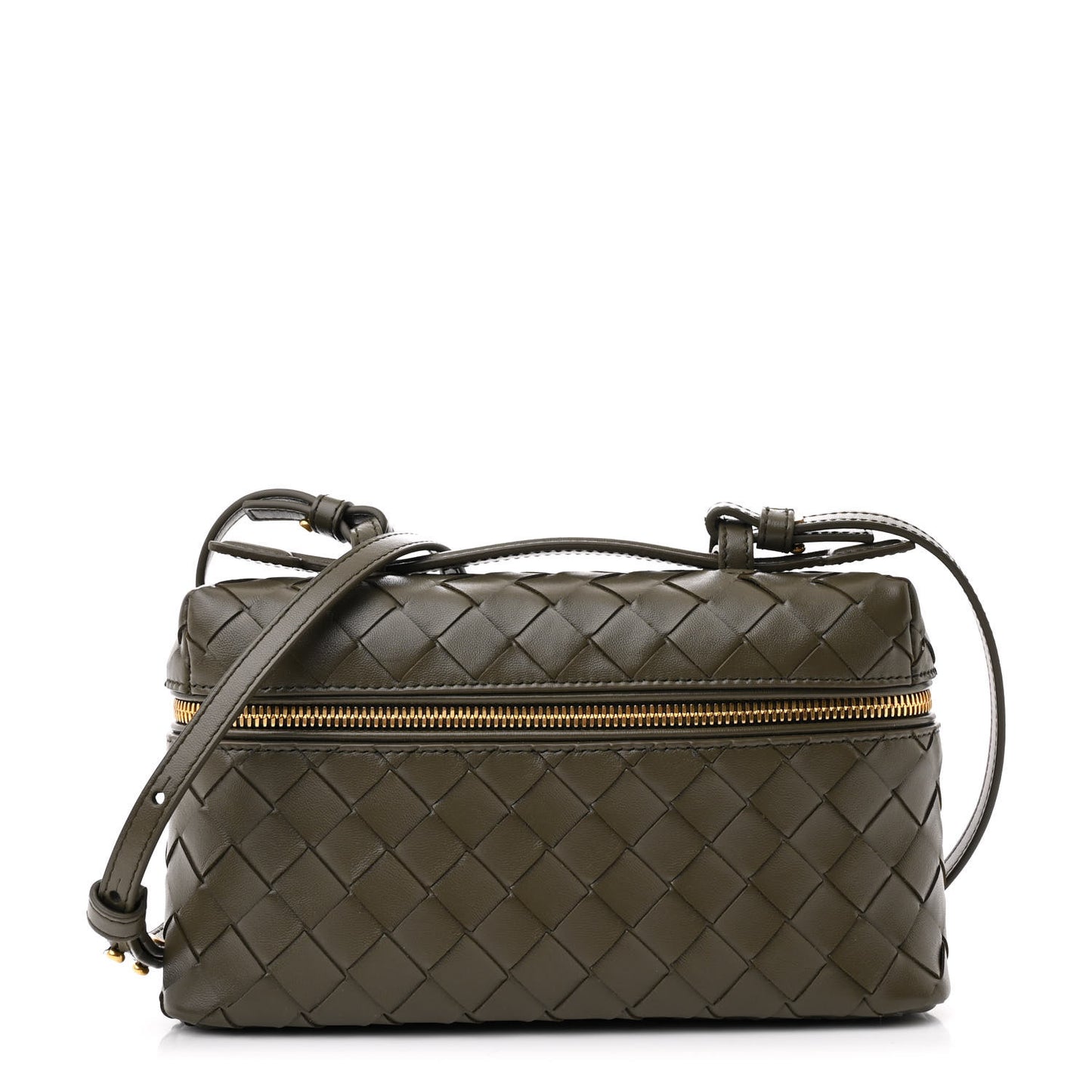 Calfskin Intrecciato Bang Bang Vanity Case Kaki