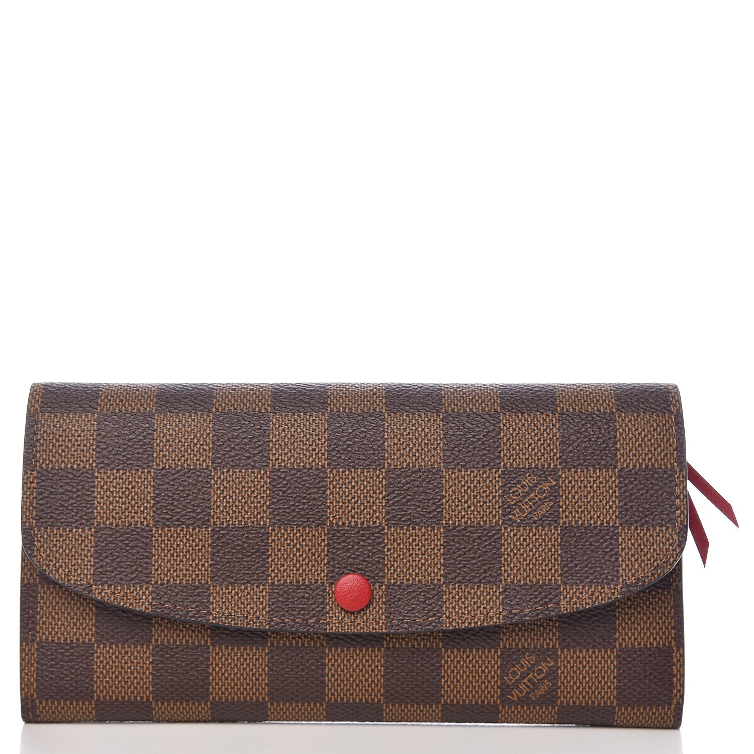 Louis Vuitton Damier Ebene Emilie Wallet Red 1 of 8