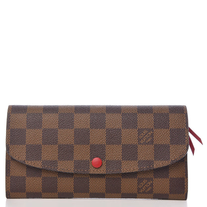 Louis Vuitton Damier Ebene Emilie Wallet Red 1 of 8