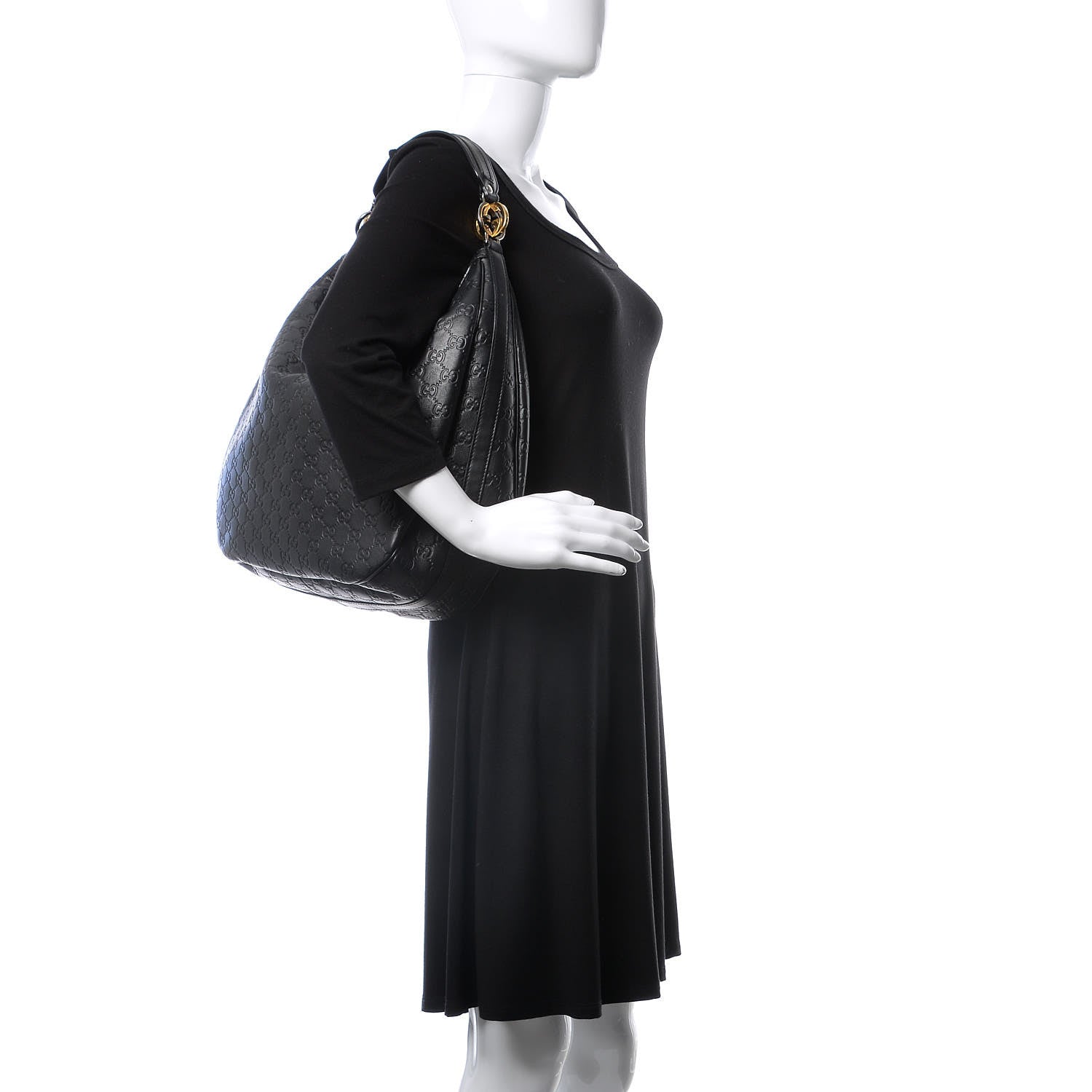 Gucci Guccissima Large GG Twins Hobo Black 2 of 12