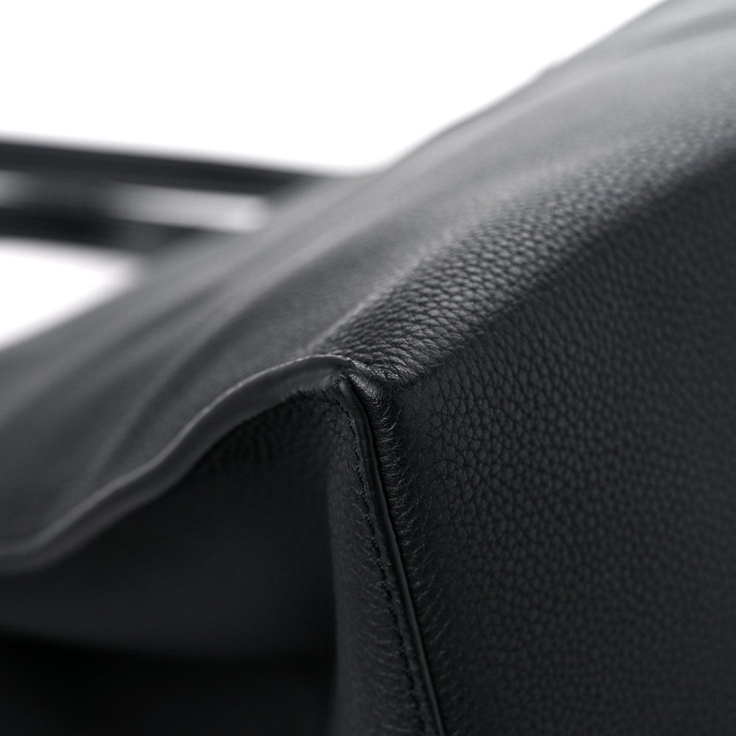 Grained Calfskin Small Cushion Tote Black