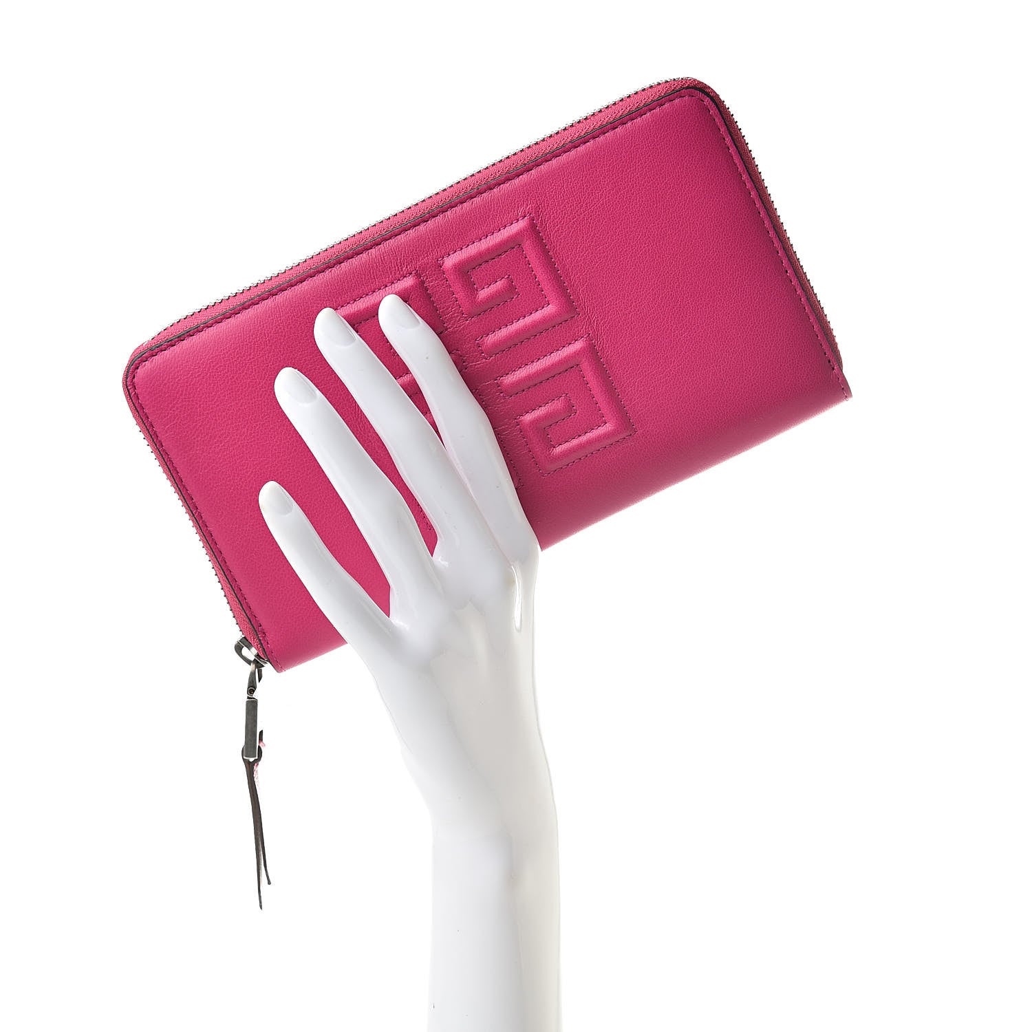Givenchy Lambskin Logo Zip Around Wallet Cyclamen 2 of 7