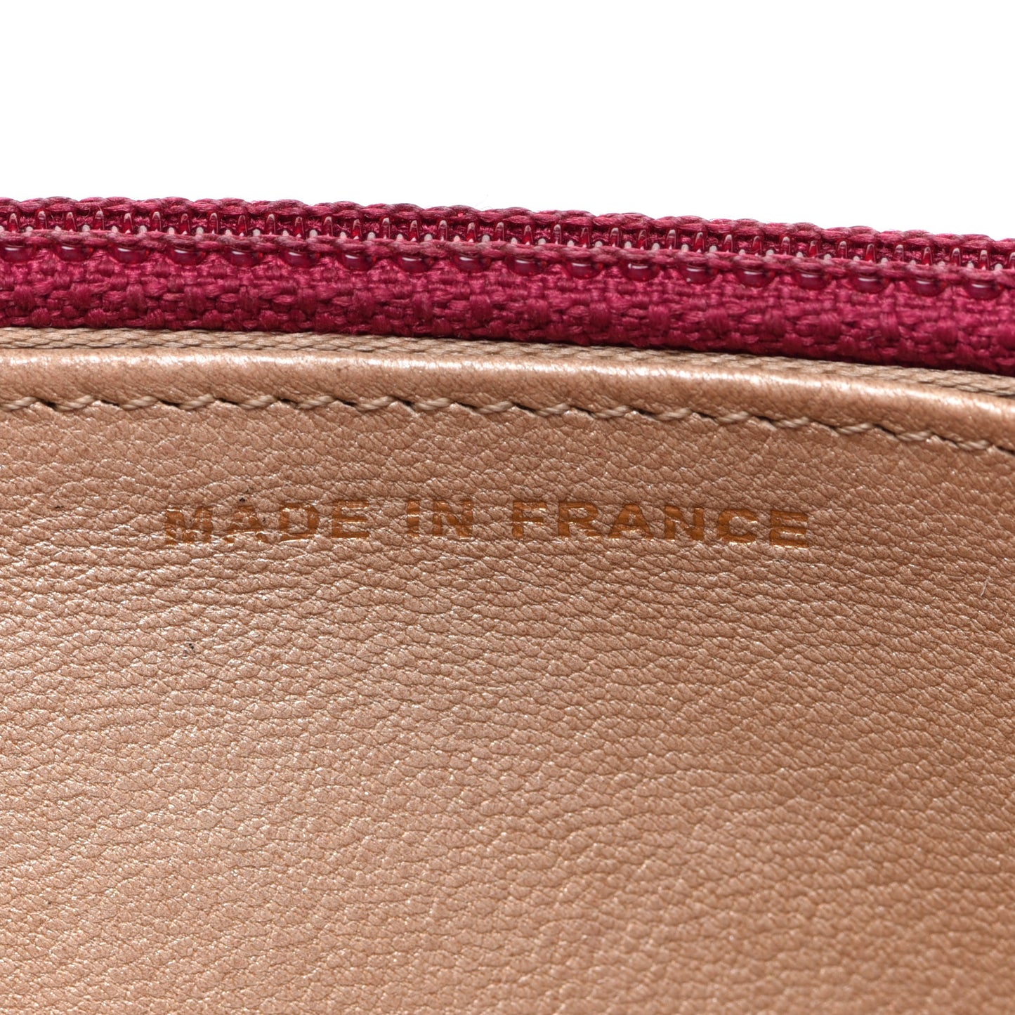 Lambskin Camellia Embossed Wallet on Chain WOC Fuchsia
