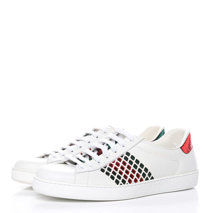 Gucci Calfskin Mens Ace Sneakers 10.5 White Green 3 of 11
