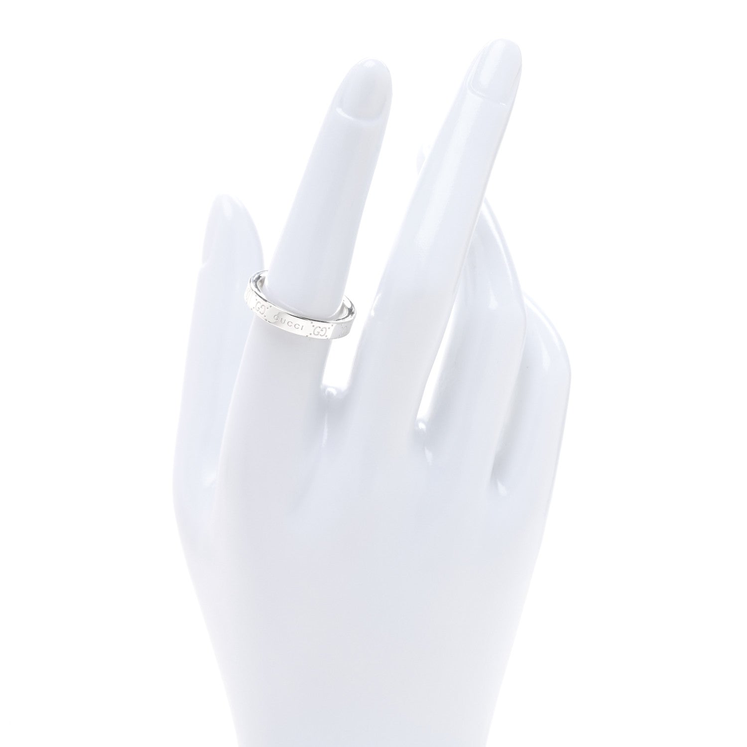 Gucci Sterling Silver GG Band Ring 55 7.25 2 of 4