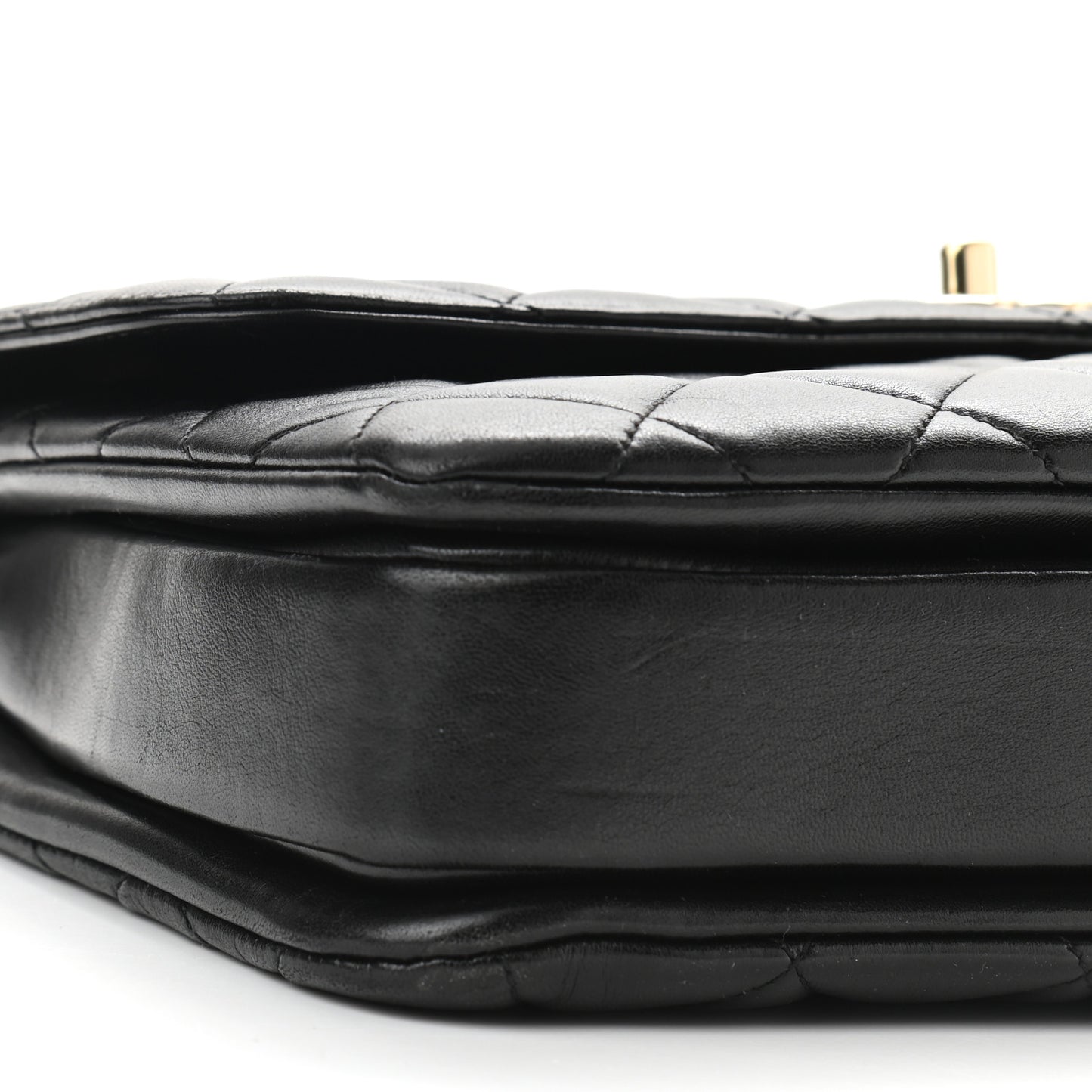 Lambskin Quilted Medium Trendy CC Flap Dual Handle Bag Black