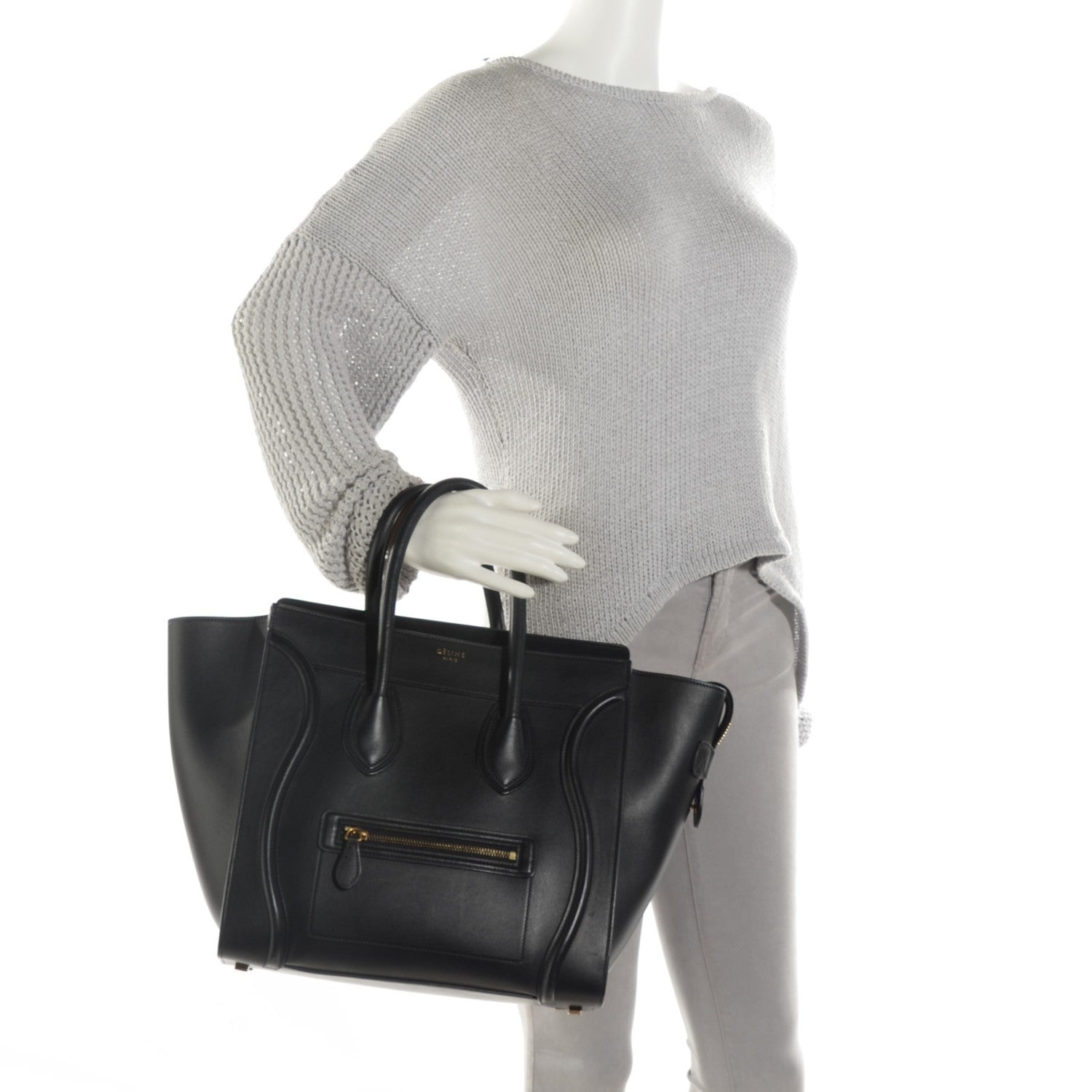 Celine Smooth Calfskin Mini Luggage Black 2 of 8