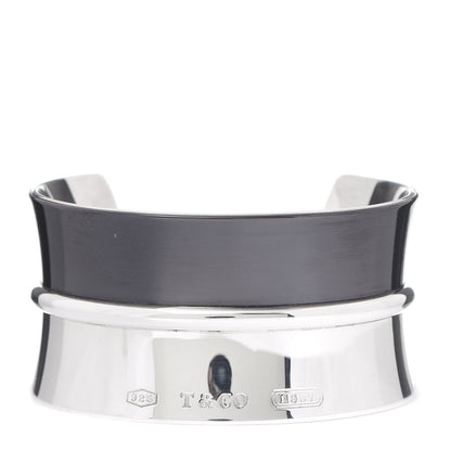 Tiffany Sterling Silver Titanium 1837 Wide Cuff Bracelet 1 of 5