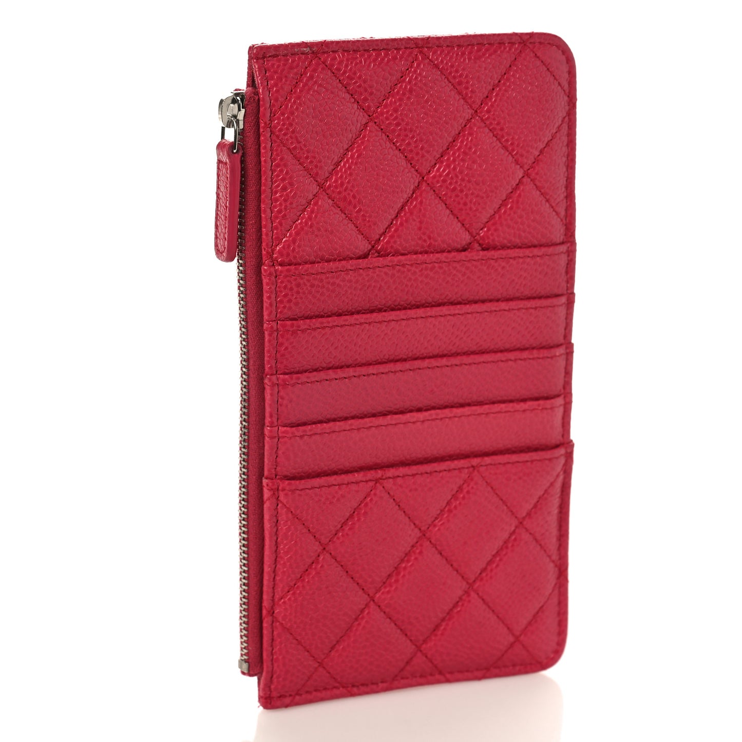 Caviar Quilted Classic Flat Wallet Pouch Pink