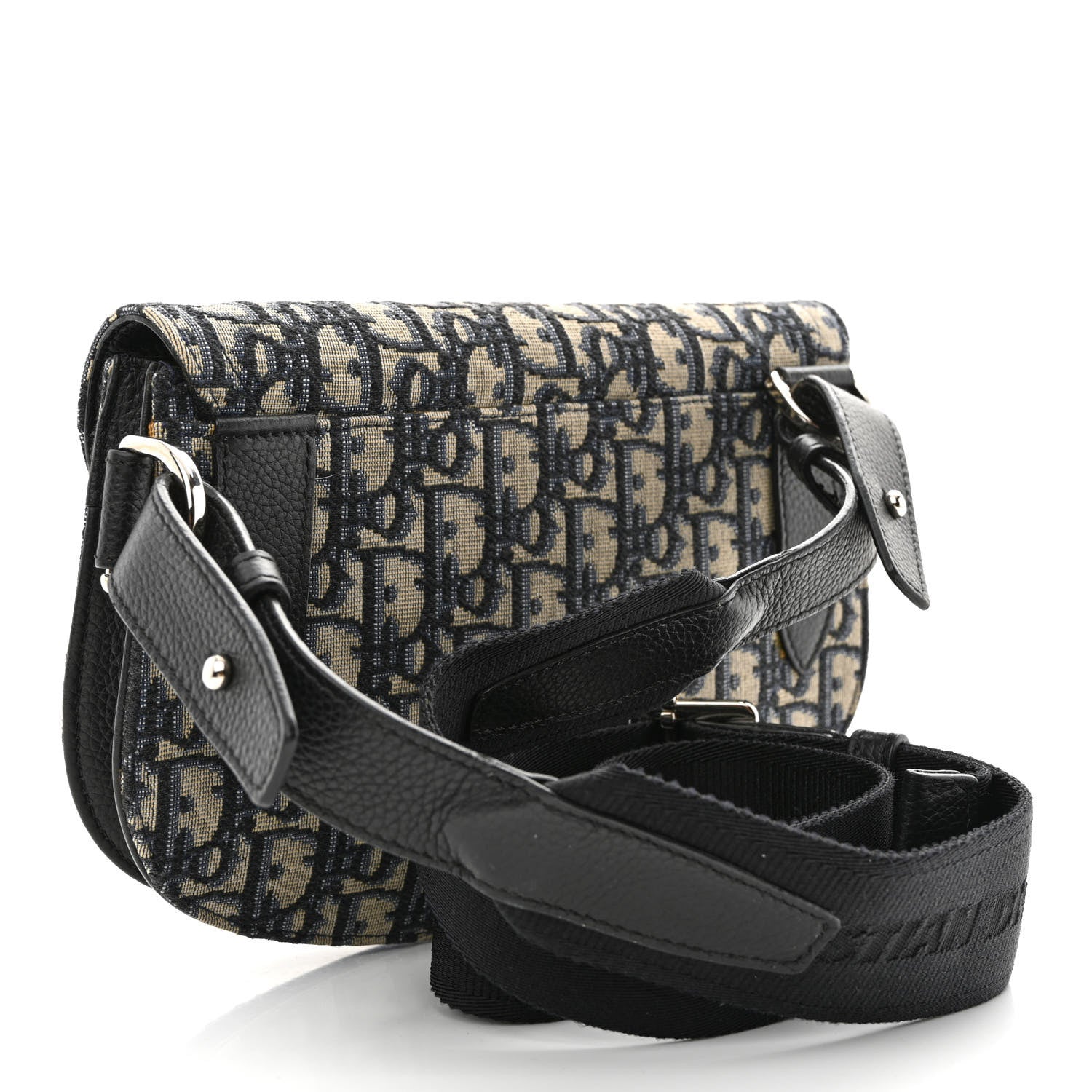 Christian Dior Oblique Saddle Messenger Pouch Beige Black 3 of 12