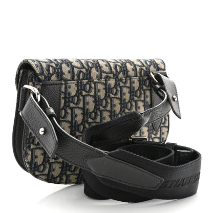 Christian Dior Oblique Saddle Messenger Pouch Beige Black 3 of 12