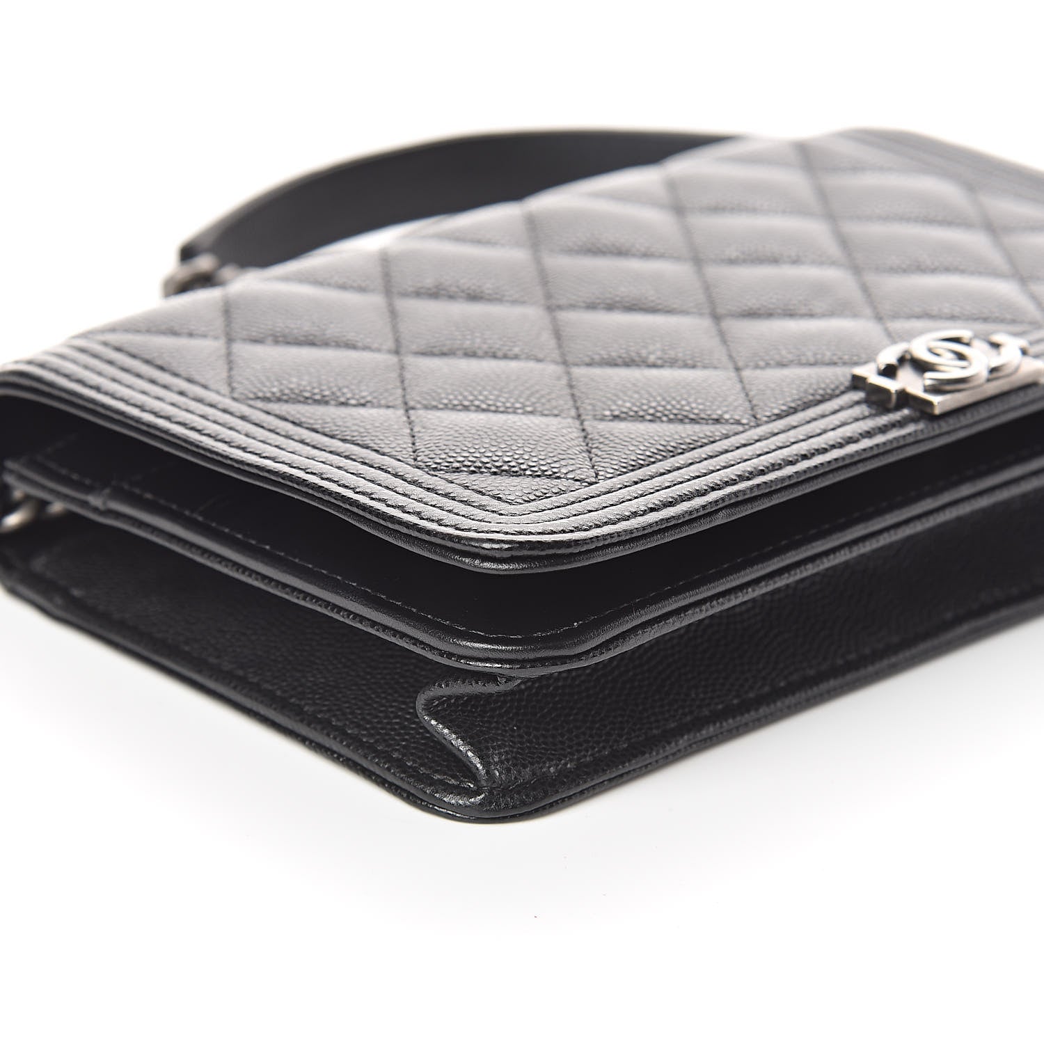 Chanel Caviar Quilted Boy Wallet On Chain WOC Black 10 of 11