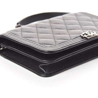 Chanel Caviar Quilted Boy Wallet On Chain WOC Black 10 of 11