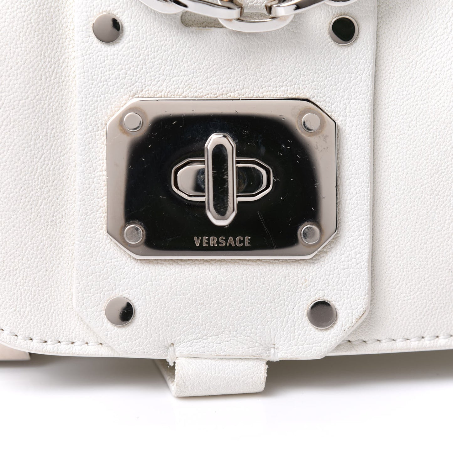 Goatskin Large Stardvst Shoulder Bag White Black