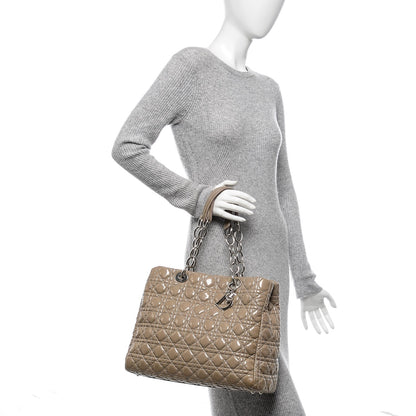 Christian Dior Patent Cannage Large Dior Soft Shopping Tote Grey 2 of 8