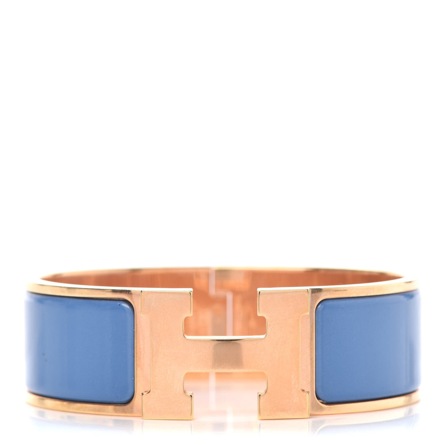 Enamel Wide Clic Clac H Bracelet PM Bleu Transat