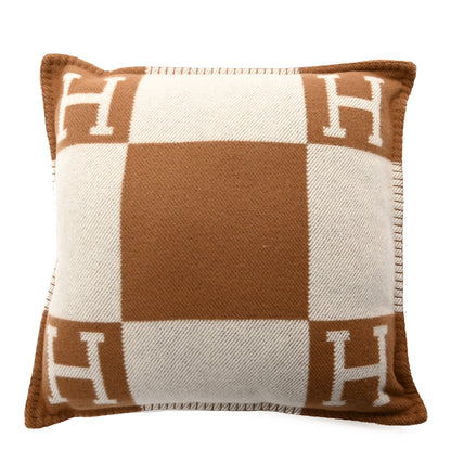 Hermes Wool Cashmere Avalon Pillow Ecru Camel 1 of 4