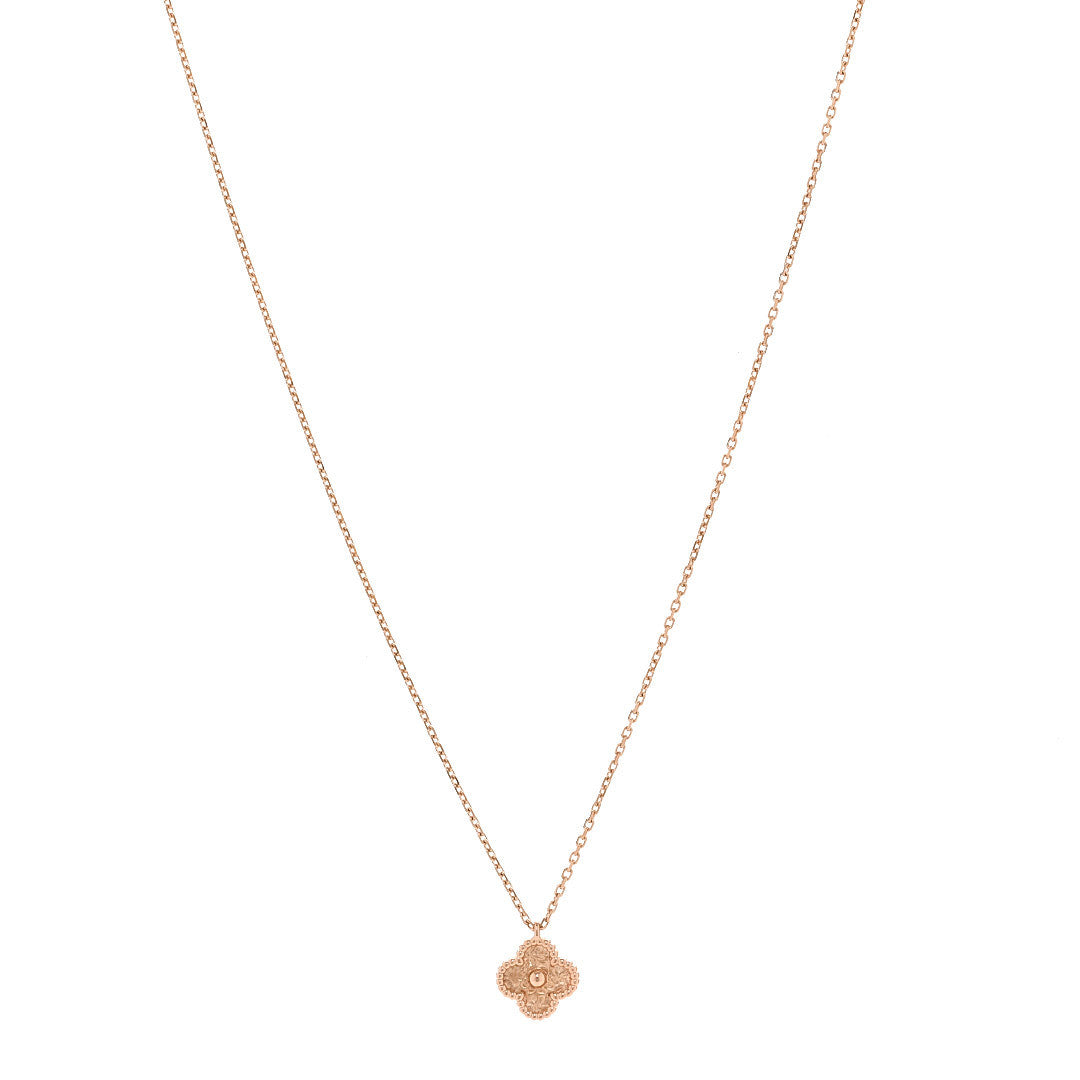 18K Rose Gold Sweet Alhambra Pendant Necklace