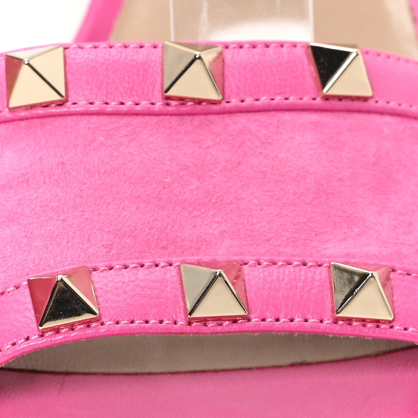 Suede Rockstud Ankle Strap 90mm Sandals 36 Pink Orchid