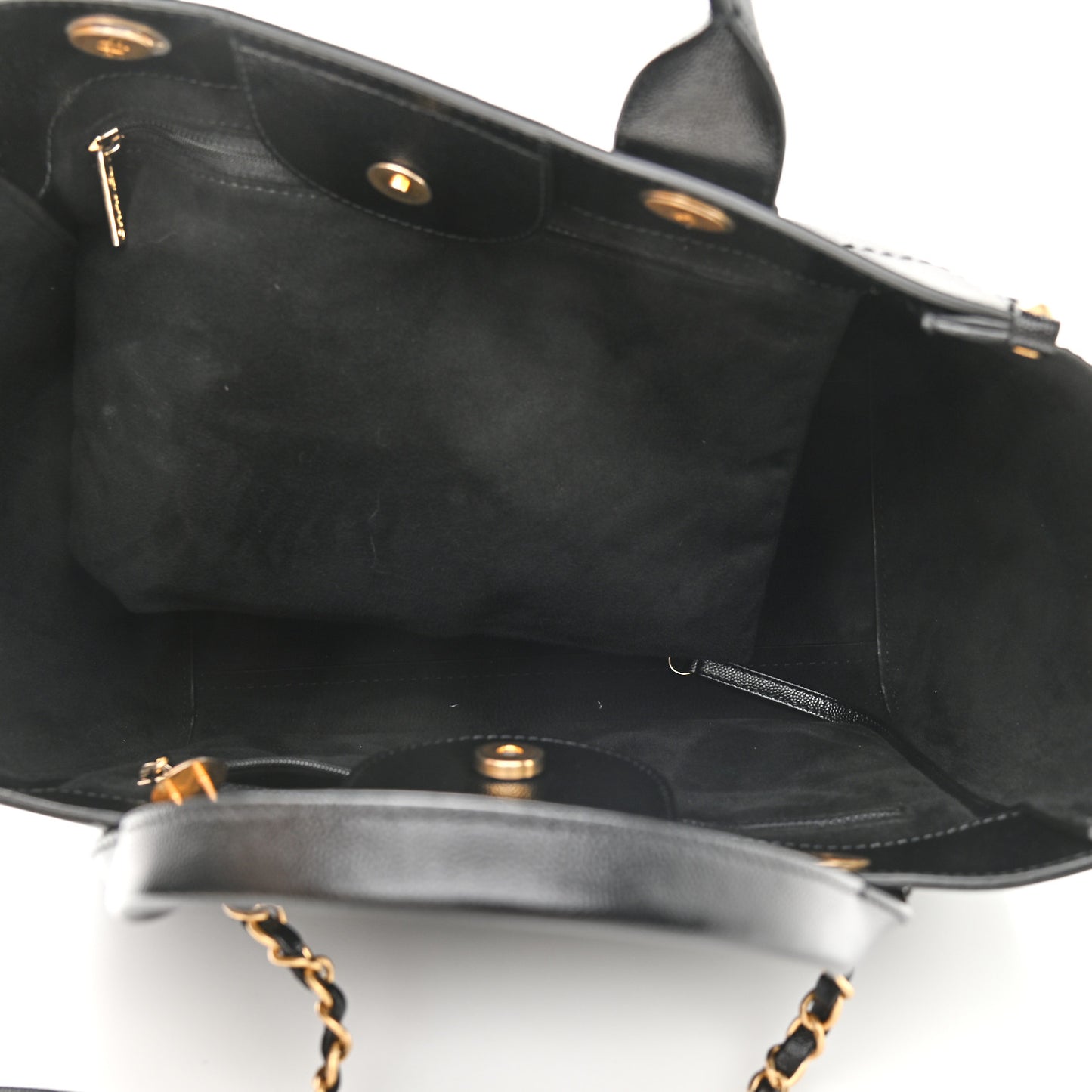 Caviar Small Studded Deauville Tote Black