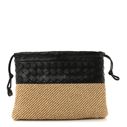 Bottega Veneta Nappa Intrecciato Raffia Dustbag Natural Espresso 1 of 7