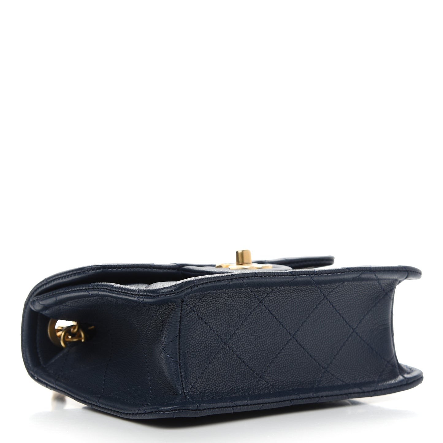 Caviar Quilted Mini Sweet Classic Flap Navy Blue