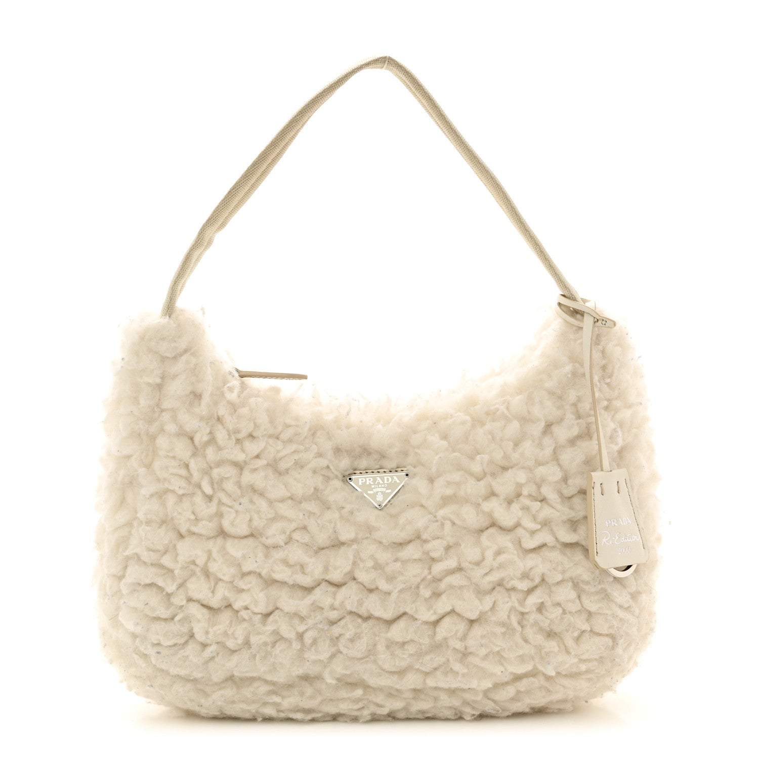 Prada Cashmere Mini Re-Edition 2000 Bag Naturale 1 of 10