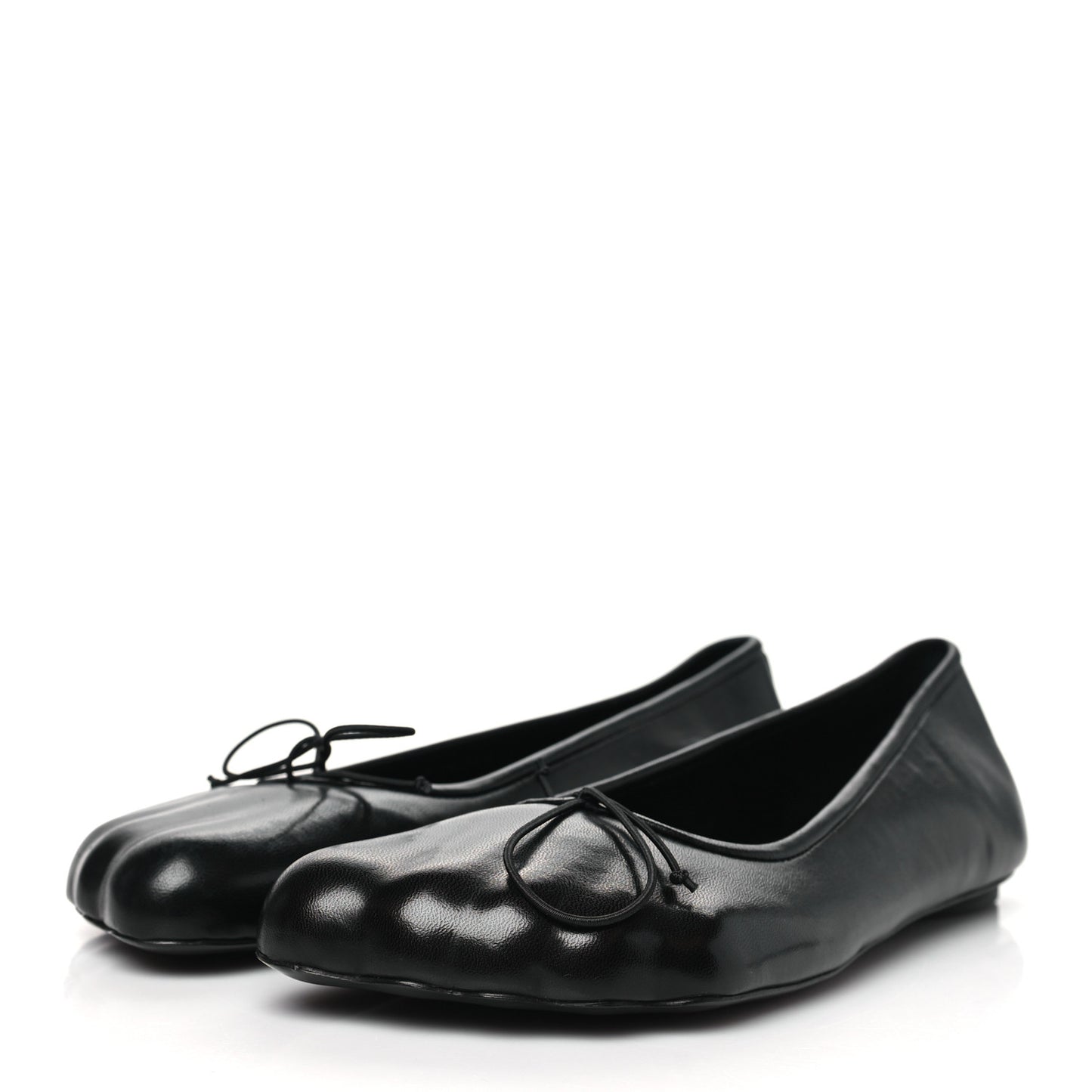 Soft Sheepskin Shiny Anatomic Ballerina Flats 39 Black