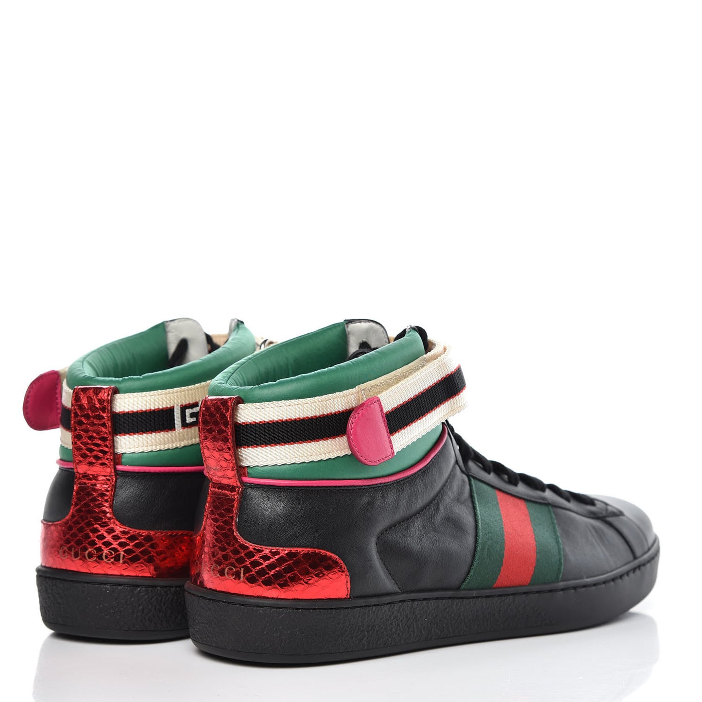 Calfskin Ayers Web Mens New Ace Stripe High Top Sneakers 7 Black