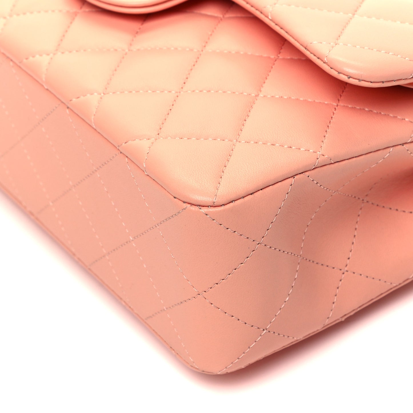 Lambskin Quilted Small Double Flap Light Orange