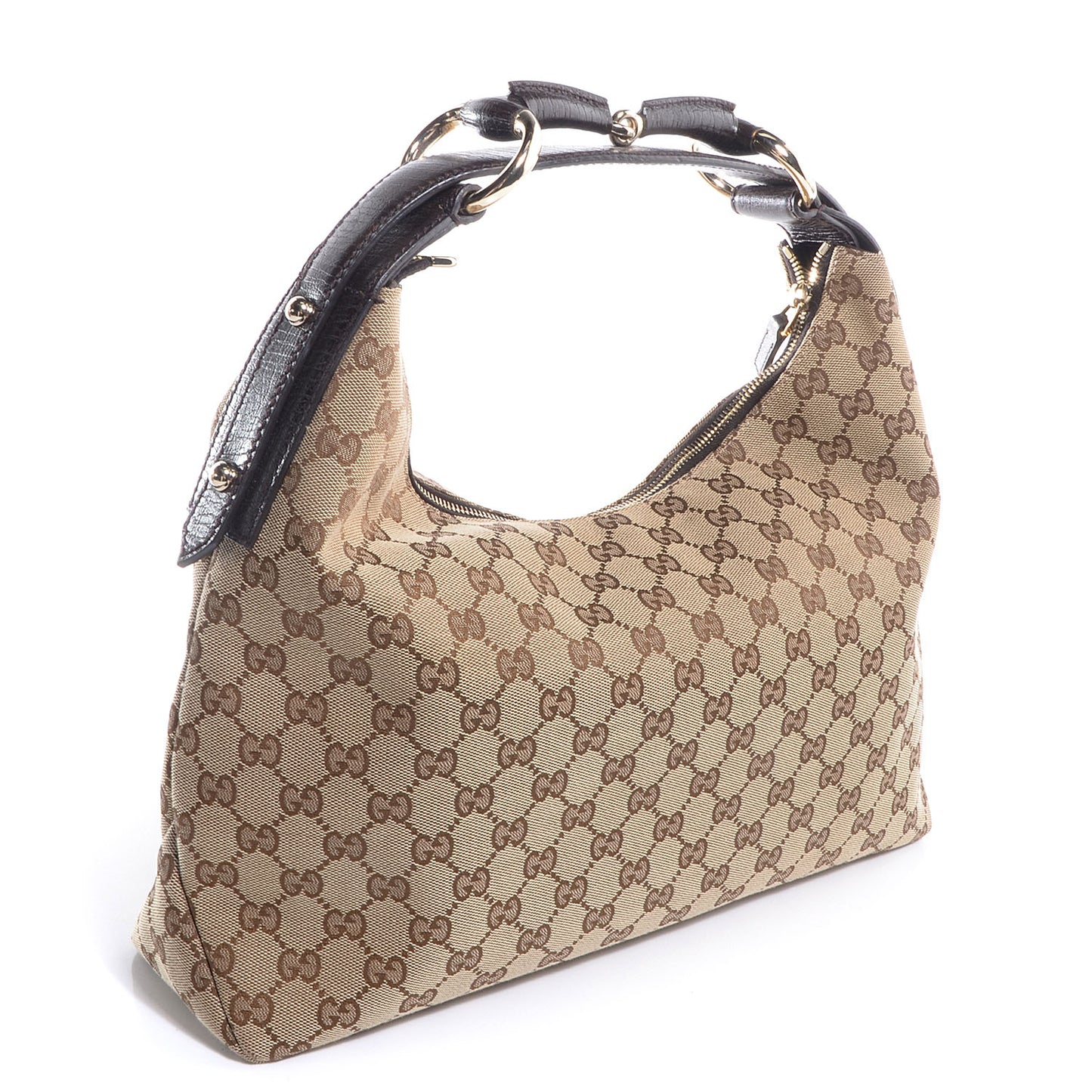 Monogram Medium Horsebit Chain Hobo Brown