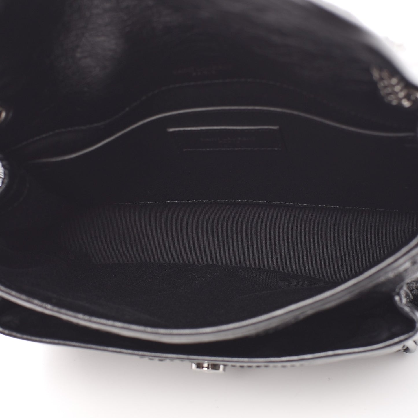 Crinkled Calfskin Matelasse Monogram Baby Niki Chain Satchel Black