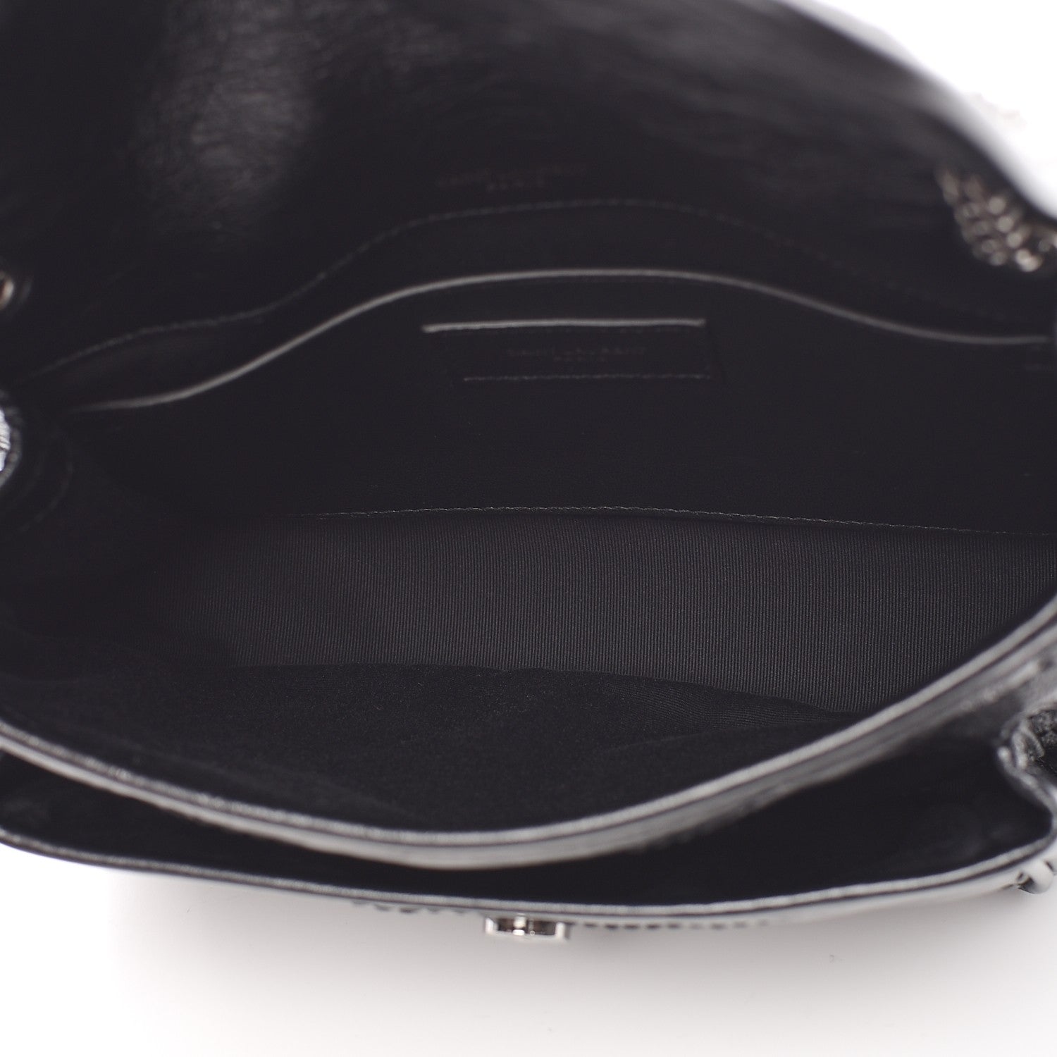 Saint Laurent Crinkled Calfskin Matelasse Monogram Baby Niki Chain Satchel Black 5 of 7