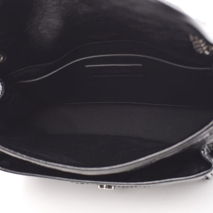 Saint Laurent Crinkled Calfskin Matelasse Monogram Baby Niki Chain Satchel Black 5 of 7