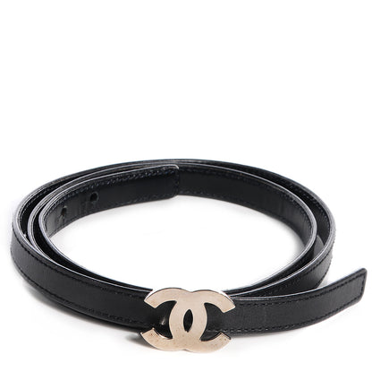 Chanel Lambskin CC Logo Skinny Belt 85 34 Black 1 of 4