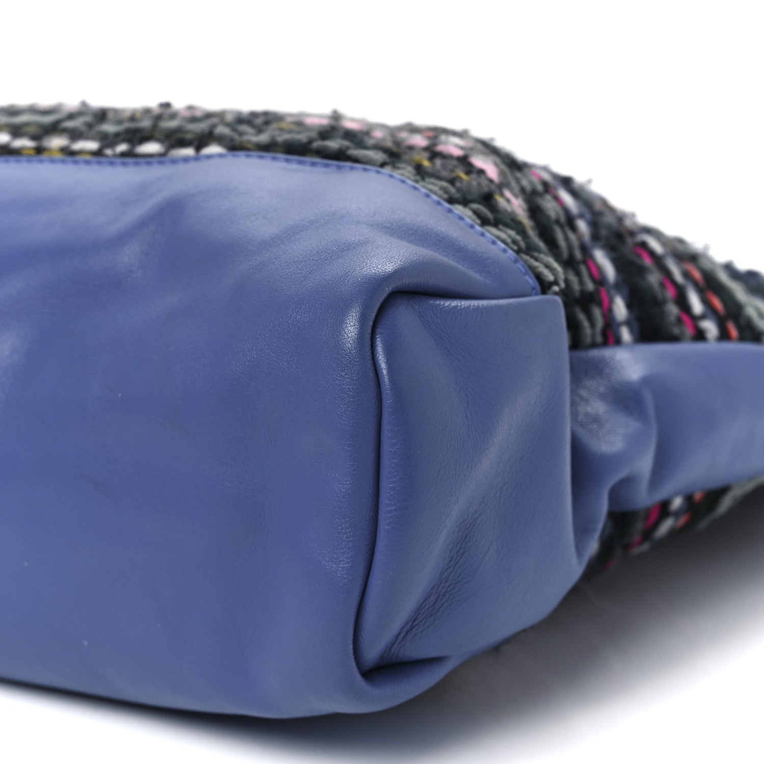 Chanel Tweed Calfskin Quilted Large 31 Shopping Bag Blue Multicolor 11 of 11