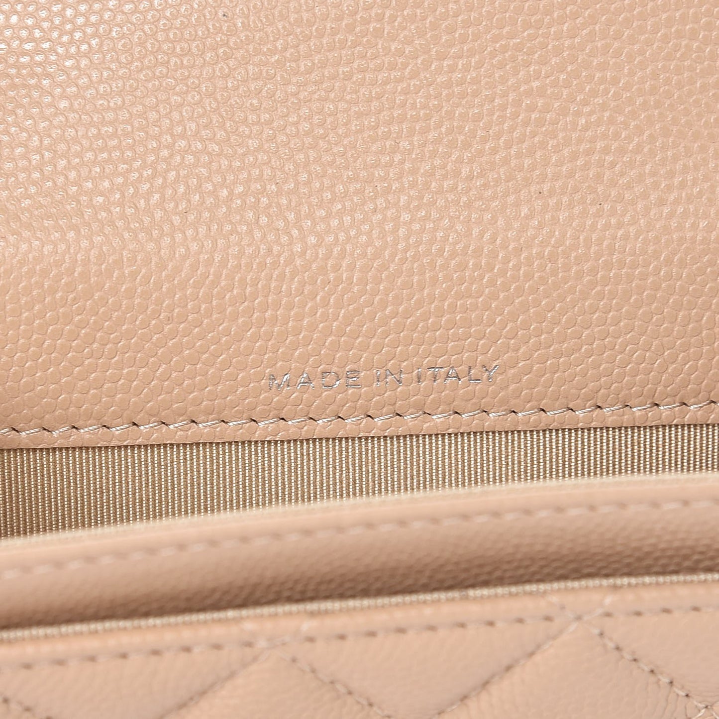 Caviar Quilted Card Holder Wallet Beige