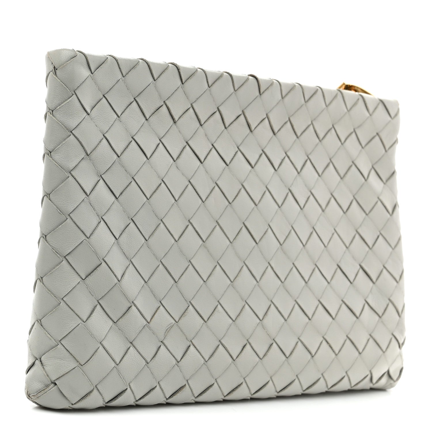 Bottega Veneta Nappa Intrecciato Large Flat Zip Pouch Agate Grey 3 of 7