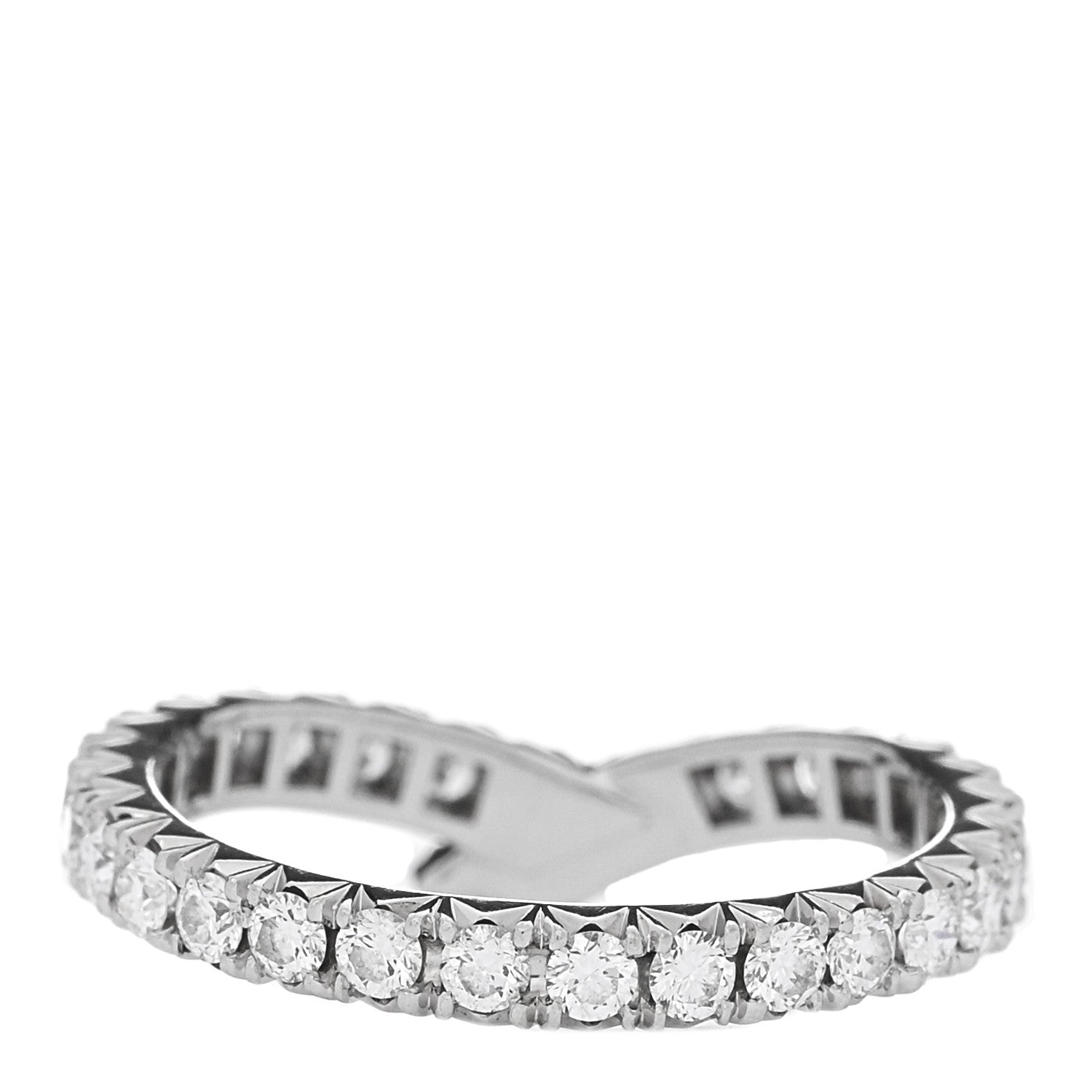 Harry Winston Platinum Diamond Ribbon Wedding Band Ring 50 5.25 3 of 4