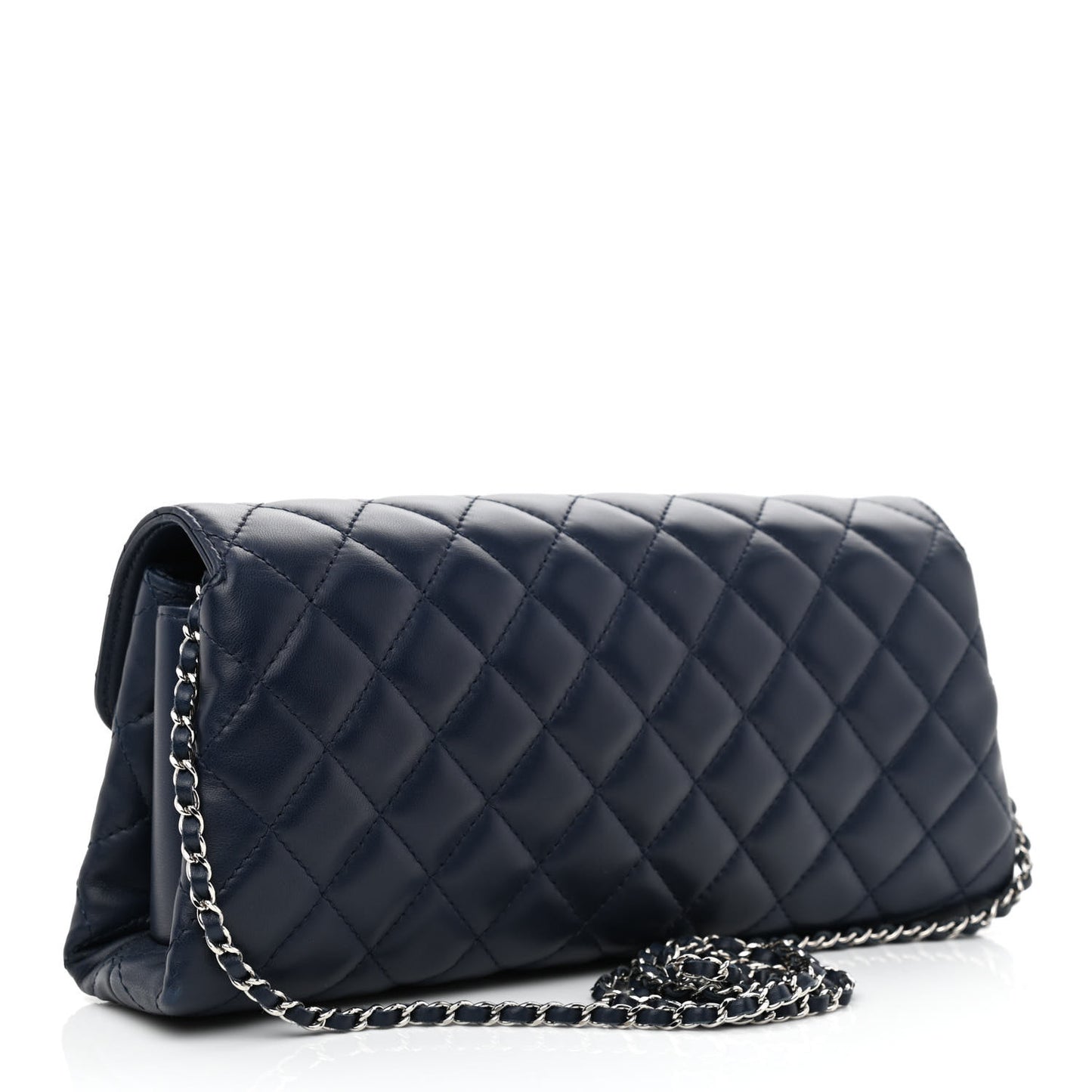 Lambskin Quilted By 4 Flap Crossbody Navy