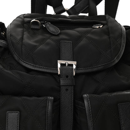 Prada Tessuto Nylon Saffiano Vela Quilted Backpack Black 7 of 9