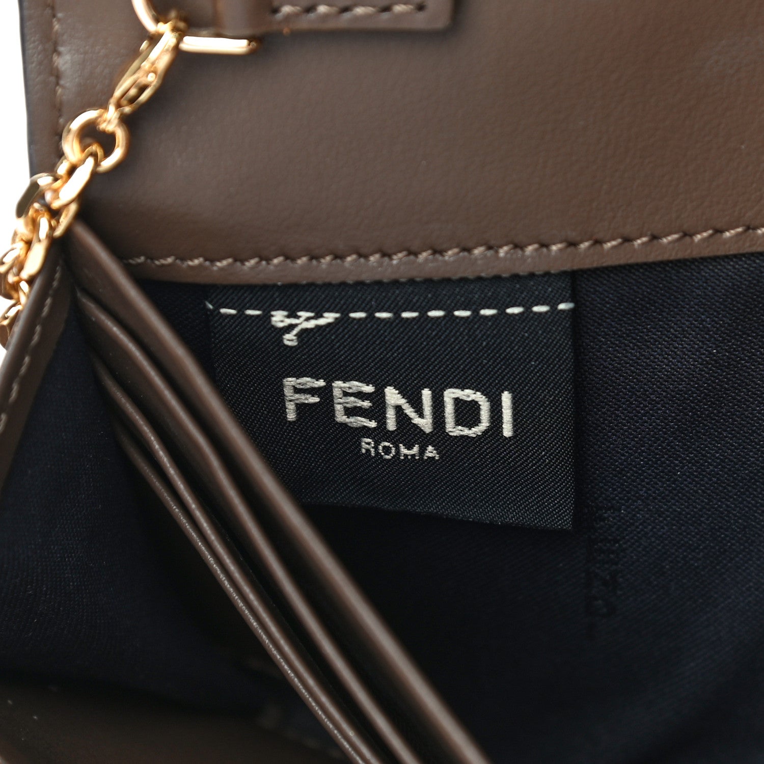 Fendi Vitello Soft F is Fendi Bi-Color FF 1974 Embossed Continental Envelope Wallet On Chain Maya Black 13 of 15