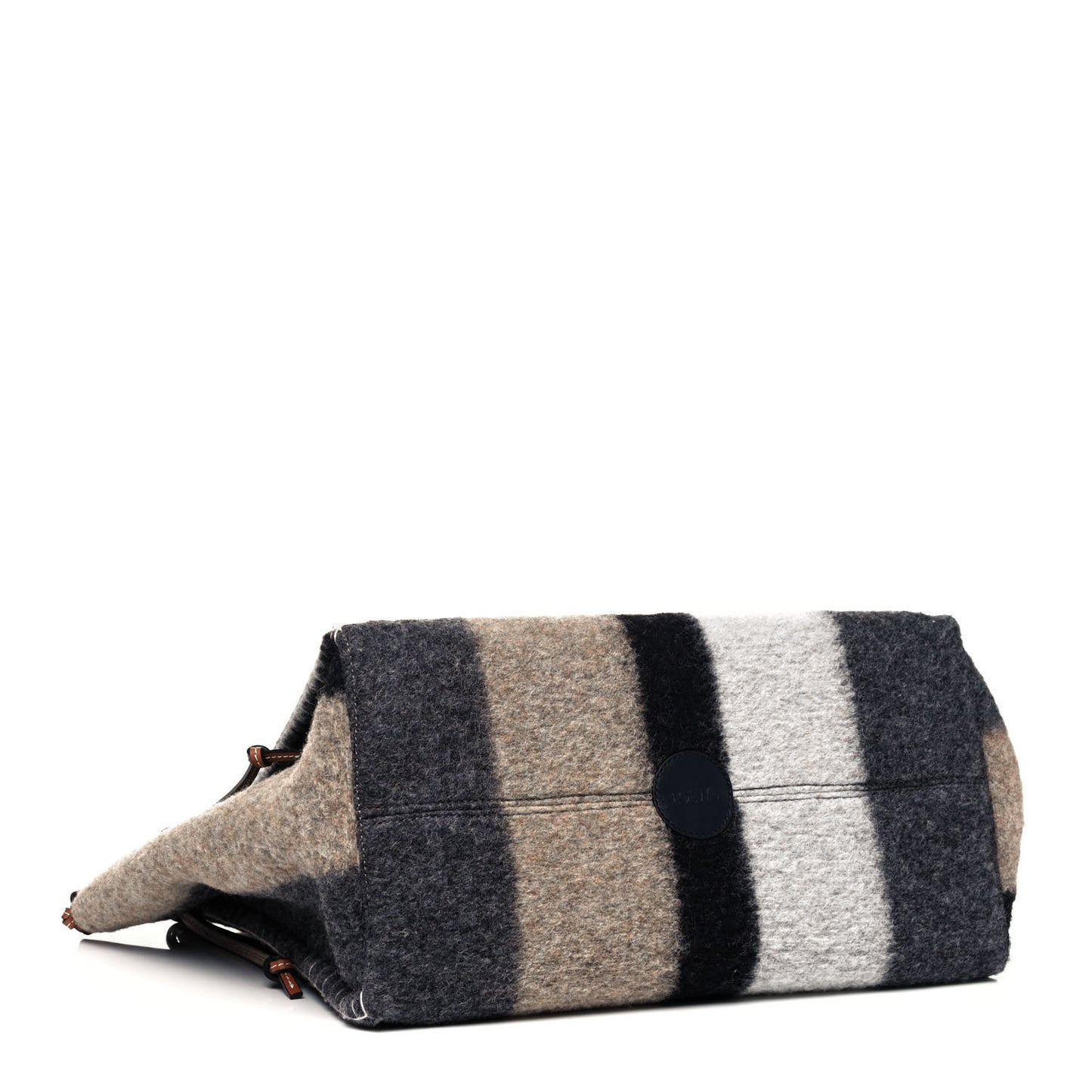 Wool Stripes Cushion Tote Grey Black