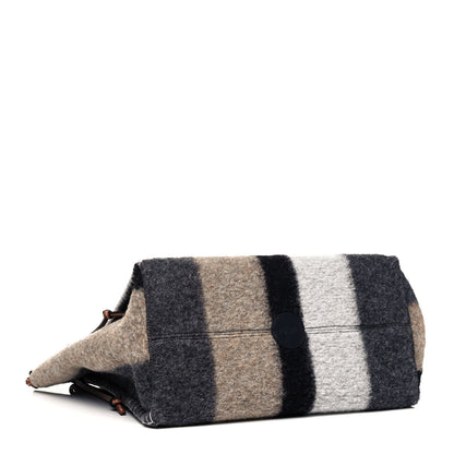 Loewe Wool Stripes Cushion Tote Grey Black 4 of 9