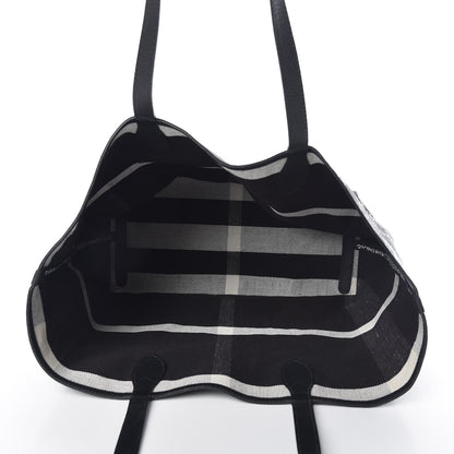 Burberry Coated Canvas Mega Check Sketchbook Medium Reversible Doodle Tote Black 10 of 13