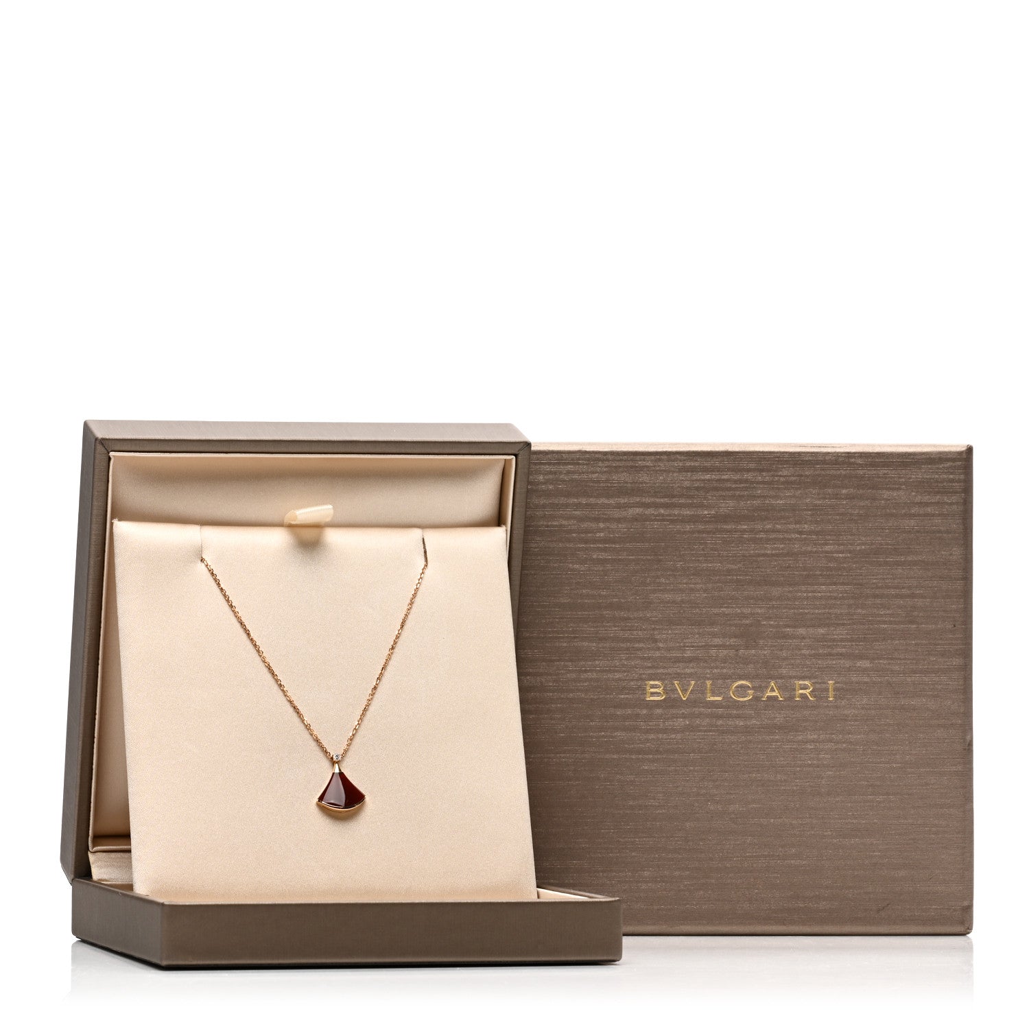 Bulgari 18K Rose Gold Diamond Carnelian Divas' Dream Pendant Necklace 5 of 5